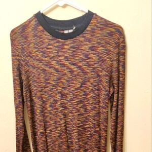 NWOT ASOS bodycon Maxi dress marled navy, burgundy and mustard